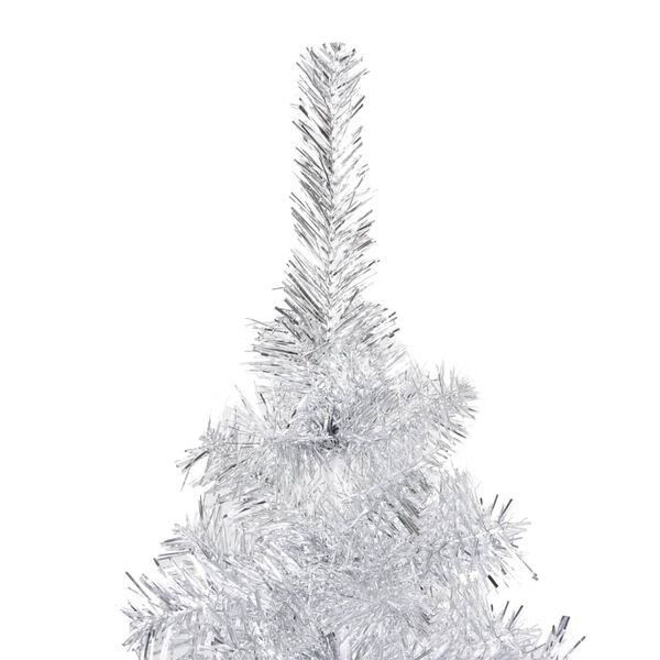 vidaXL Albero di Natale Preilluminato con Palline Argento 210 cm PET