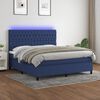 vidaXL Letto a Molle con Materasso e LED Blu 160x200 cm in Tessuto