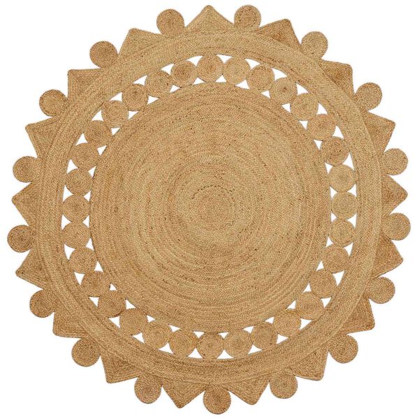 vidaXL Tappeto Marrone &Oslash; 240 cm Juta