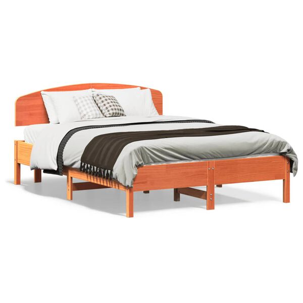 vidaXL Letto senza Materasso Marrone Cera 120x190 cm in Legno di Pino