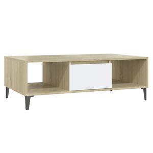 vidaXL Tavolino Salotto Bianco Rovere Sonoma 103,5x60x35cm Multistrato