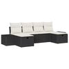vidaXL Set Divano da Giardino 6 pz Nero polyrattan