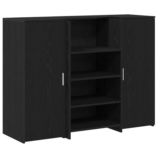 vidaXL Banco Reception Rovere Nero 135x50x103,5 cm Legno Multistrato
