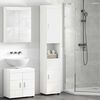 vidaXL Set di Armadi da Bagno TULUM Bianco 37 x 31,5 x 203 cm