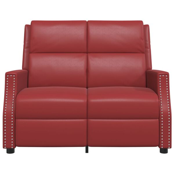 vidaXL Poltrona Massaggiante Reclinabile 2 Posti Rosso Vino Similpelle