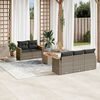 vidaXL Set Divano da Giardino 6 pz con Cuscini Grigio in Polyrattan