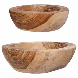 vidaXL Portafrutta JEPARA 2 pz Marrone Teak Legno di teak solido