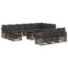 vidaXL Set Divano da Giardino 14 pz Grigio e Grigio Scuro polyrattan