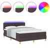 vidaXL Letto a Sorgente LED Marrone Scuro 160 x 200 cm Tessuto