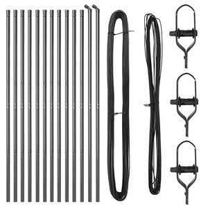 vidaXL Pali per Recinzione 13 pcs Grigio Ø32mm 150 cm Acciaio zincato