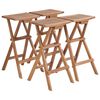 vidaXL Sgabelli da Bar Pieghevoli 4 pz in Legno Massello di Teak