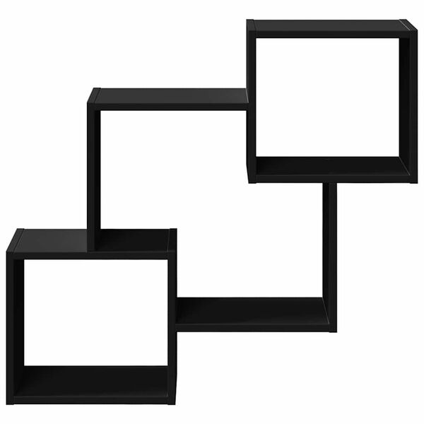 vidaXL Mobile a Parete 78x18x71 cm Nero in Legno Multistrato