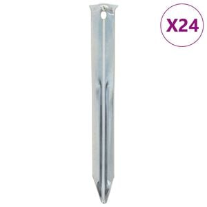 vidaXL Picchetti per Tenda 24 pz 17 cm &Oslash;20 mm in Acciaio Zincato