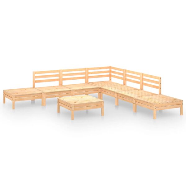 vidaXL Set Salotto da Giardino 8 pz in Legno Massello di Pino