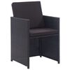 vidaXL Set da Pranzo da Giardino 17 pz con Cuscini in Polyrattan Nero