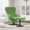 vidaXL Sedia Egg con Pouf Verde chiaro Velluto