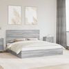 vidaXL Letto con Contenitore con testiera Grigio Sonoma 180 x 200 cm