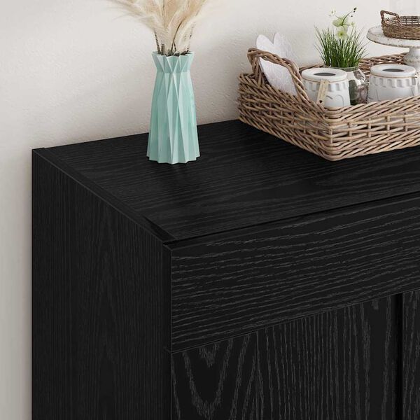 vidaXL Credenza Rovere Nero 69,5 x 34 x 90 cm Legno multistrato
