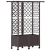 vidaXL Letto Rialzato con Griglia e Tetto Marrone 124 x 40 x 142 cm PP