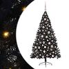 vidaXL Albero di Natale artificiale con luci integrate Nero 180 cm PVC