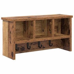 vidaXL Appendiabiti a muro A parete Legno vecchio 50 x 16 x 26 cm