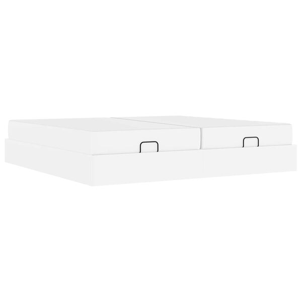 vidaXL Struttura letto con materasso con materasso 2 pcs Bianco PVC