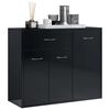 vidaXL Credenza Nero Lucido 88x30x70 cm in Legno Multistrato
