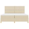 vidaXL Letto a molle con materasso Crema 200 x 200 cm Tessuto