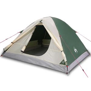 vidaXL Tenda da Campeggio a Cupola per 3 Persone Verde Impermeabile