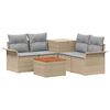 vidaXL Set di divani 6 pz 4 posto Beige e Grigio Chiaro
