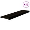 vidaXL Gradini 12 pz Marrone-nero 100x30x2 cm Legno Massello Rovere