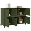 vidaXL Credenza Verde Oliva 100,5x39x72 cm in Acciaio