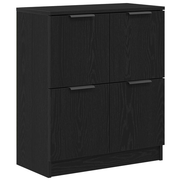 vidaXL Credenza Rovere Nero 60 x 30 x 70 cm Legno multistrato