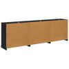 vidaXL Sideboards con cassetto 3 pcs Rovere Nero 210 x 35,5 x 67,5 cm