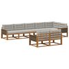 vidaXL Set di divani da esterno 8 pcs Naturale e Grigio chiaro