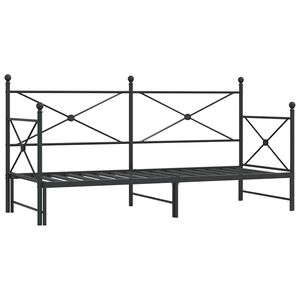 vidaXL Divano Letto Estraibile senza Materasso Nero 80x200 cm Acciaio