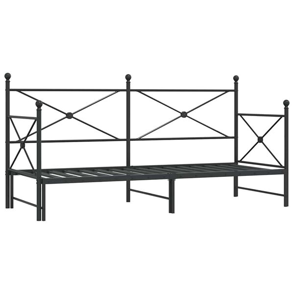 vidaXL Divano Letto Estraibile senza Materasso Nero 80x200 cm Acciaio