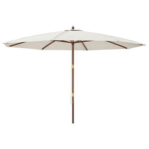 vidaXL Ombrellone da Giardino con Palo in Legno Sabbia 400x273 cm