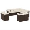 vidaXL Set Divani da Giardino 11 pz con Cuscini Polyrattan Marrone
