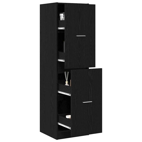 vidaXL Armadio da Apoteca Rovere nero 40 x 41 x 144.5 cm