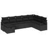 vidaXL Set Divano da Giardino 8 pcs Nero Poly Rattan