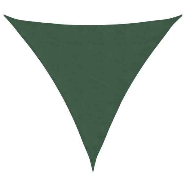 vidaXL Parasole a Vela Oxford Triangolare 3,6x3,6x3,6 m Verde Scuro