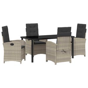 vidaXL Set da Pranzo per Giardino 5 pcs Grigio chiaro polyrattan