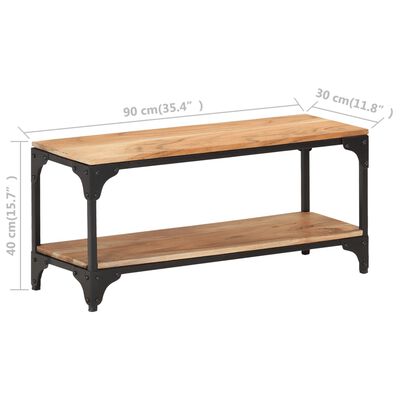 vidaXL Tavolino da Salotto 90x30x40 cm in Legno Massello di Acacia