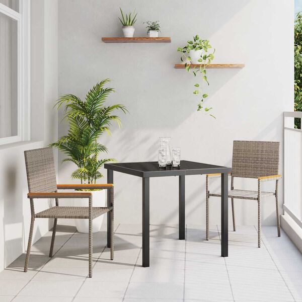 vidaXL Sedie impilabili da giardino 2 pcs Grigio e Marrone