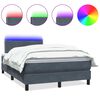 vidaXL Letto a Molle con Materasso e LED Grigio Scuro 120x220 cm Velluto