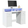 vidaXL Scrivania con Luci LED Bianca 120x55x91 cm in Truciolato