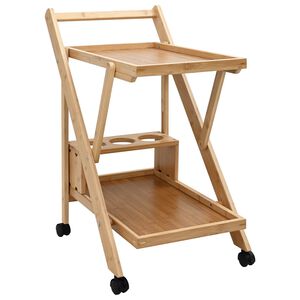 vidaXL Carrello da Cucina con Ruote Marrone Chiaro 65 x 40,5 x 76,5 cm