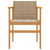 vidaXL Sedie da Giardino 2 pz Beige in Polyrattan e Legno Massello