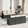 vidaXL Set Divano da Giardino con cuscino 7 pcs Nero polyrattan